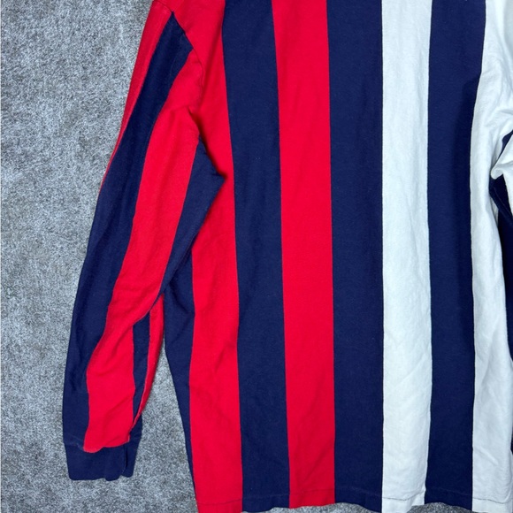 VTG Ralph Lauren Rugby Polo K Swiss Shirt Large Red Blue Block Stadium RLPC 90s - Picture 9 of 11